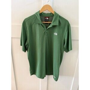 Men’s Green The North Face Vapor Wick Camp Hiking Golf Button Down Shirt Sz L